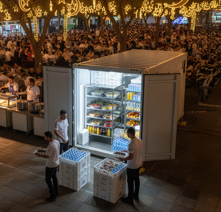 Ramazan toplu yemek ve catering organizasyonları için mobil soğuk hava deposu